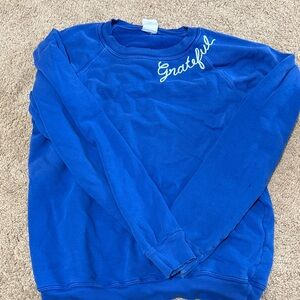 Blue Women’s Sweatshirt with grateful embroidery